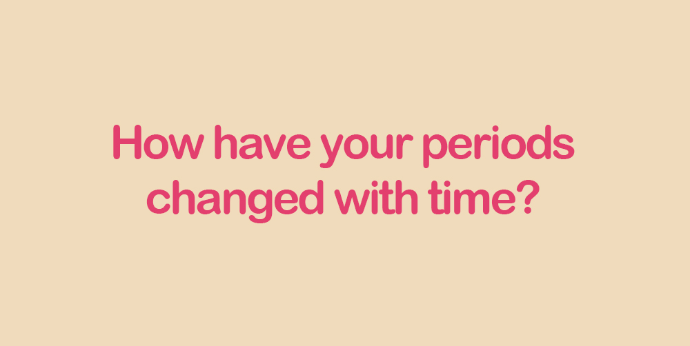Text: How have your periods changed with time?
